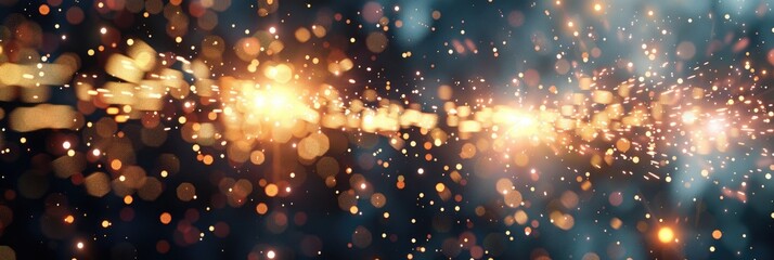 Obraz premium Welding Background. Artistic Industrial Sparks Light with Abstract Glare