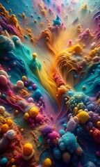 Vibrant Paint Abstract Background Texture Art: Stunning Rainbow Color Image Paint Creation for graphic design projects