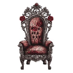 Gothic chair watercolor illustration