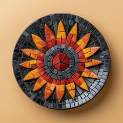 Mosaic Dish Aromatics Close-up on Tan Background Top View - Duplicate