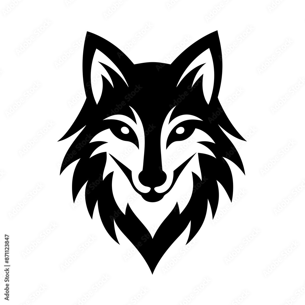 Poster Wolf with white background logo icon Vector Illustration

