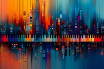 abstract colorful piano keyboard design background