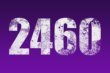 flat white grunge number of 2460 on purple background.