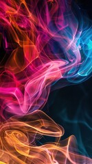Obraz premium Spectral Symphony: A Mesmerizing Photograph of Colorful Swirling Smoke