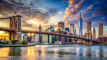 Brooklyn Bridge and lower Manhattan, New York