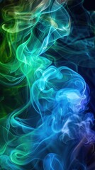 Obraz premium Enchanting Dance of Blue Swirling Smoke in the Air