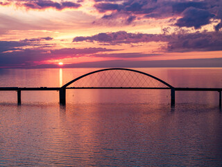 Naklejka premium German Island Fehmarn with Fehmarnsundbridge