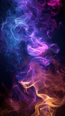 Obraz premium Psychedelic Neon Smoke Swirls - Mesmerizing Abstract Photography