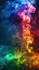 "Mesmerizing Rainbow Smoke Art Captured in Abstract Photograph"