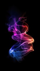 Obraz premium Ethereal Neon Smoke Dancing in the Darkness