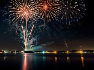fireworks over the river