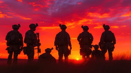 Military Symmetry at Sunset
