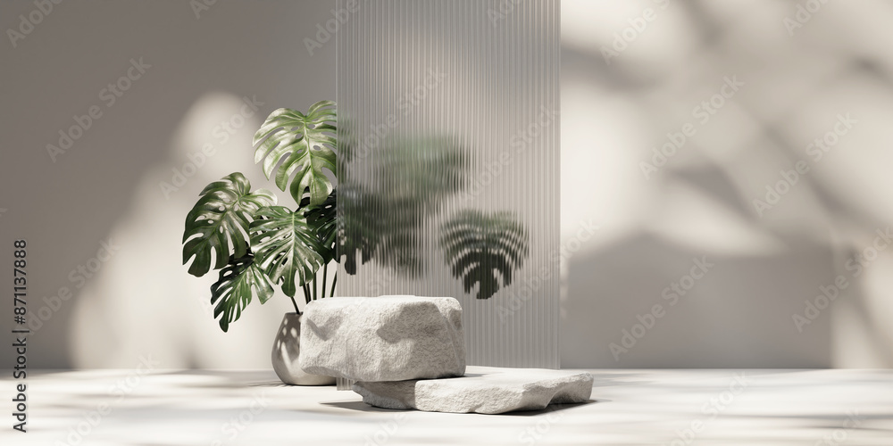 Poster 3d rendering abstract platform podium product presentation backdrop