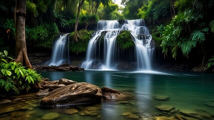 Obraz premium Waterfall in the forest