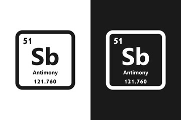 Antimony , Sb, chemical periodic element icon. The chemical element of the periodic table. Sign with atomic number. Antimony element