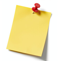 Blank Yellow Sticky Note Pinned with a Red Thumbtack.