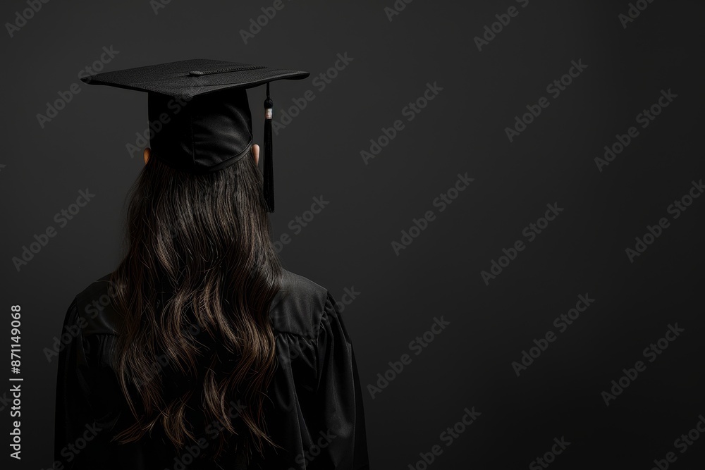 Canvas Prints Back view image of graduate student in graduation cap Generative AI - Canvas Prints