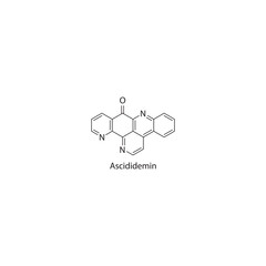 Ascididemin skeletal structure diagram.marine toxin compound molecule scientific illustration.
