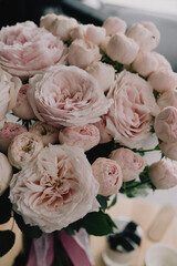 A Beautiful Bouquet of Pink Flowers. Peonies.