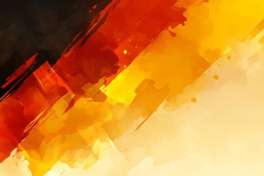 Abstract background with grunge watercolor flag. Belgium national day. German Unity Day, Germany Independence Day. Backdrop for greeting card, banner, poster with copy space