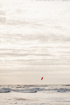sea with kitesurfer