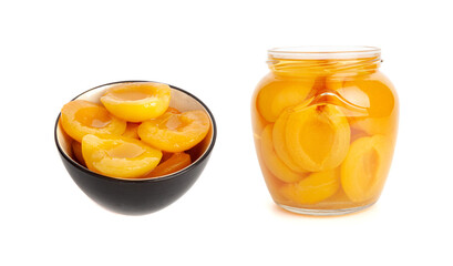 Canned Peaches, Apricot Halves in Syrup, Yellow Fruit Dessert, Tinned Nectarine Compote