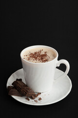 Hot Chocolate Cup, Cacao Mug, Cocoa Beverage, Christmas Drink Glass with Foam, Healthy Breakfast