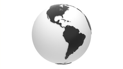 minimalist planet earth rotating globe 3d representation. Can be used to represent globalization, telecommunications or worldwide internet