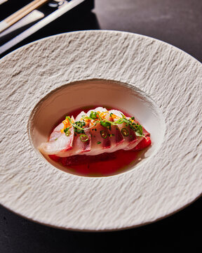 Thin Sliced Fish Appetizer