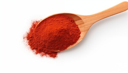 red chilie powder spices in a spoon