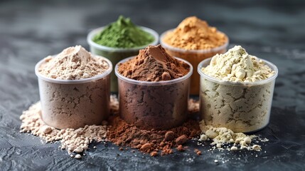 Fototapeta premium Realism of Eco Friendly Natural Protein Powder Supplements