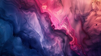 Obraz premium A colorful painting with a purple and blue background and a pink