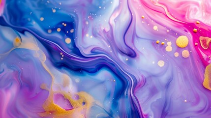 Obraz premium A painting of a swirl of colors with gold and blue