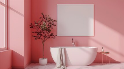 Minimalist Bathroom Design with Clean Lines and Vivid Details in 3D Rendering