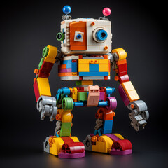 Fototapeta premium robot_made_of_colorful_toy_bricks