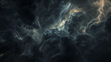 Obraz premium Stylish dark cloud background, sky dramatic thunder storm backdrop