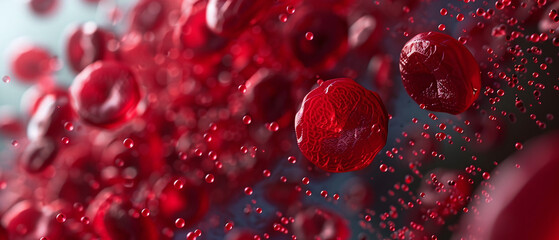 Close-up of Red Blood Cells in Circulation
