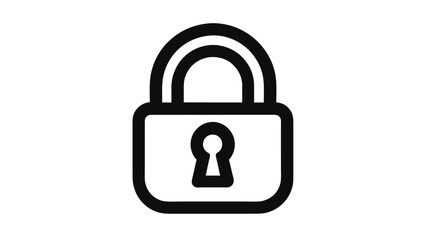 Basic Lock Symbol in Black and White