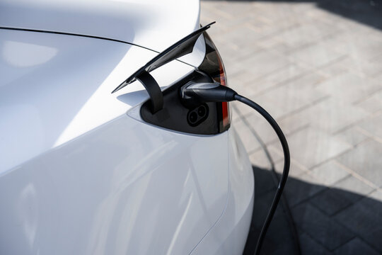 Electric car on charge