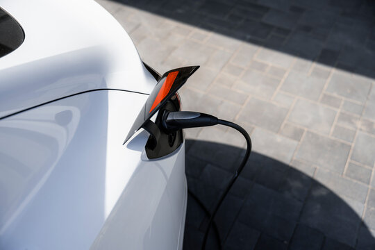 Electric car on charge