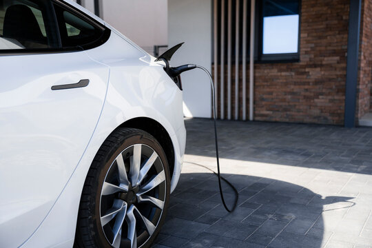 Electric car on charge