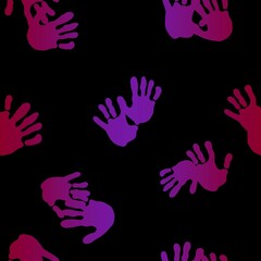 Handprint paint spots seamless abstract pattern for fabrics and linens