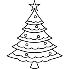 Christmas Tree silhouette vector art illustration