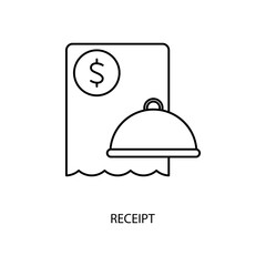 receipt concept line icon. Simple element illustration. receipt concept outline symbol design.