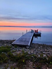 boat at sunset