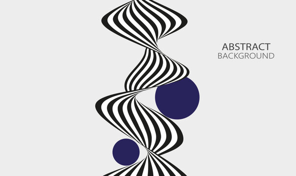 Vertical black and white stripes on a white background, a twisted ribbon of black and white stripes.