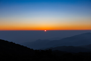 sunrise over the mountains