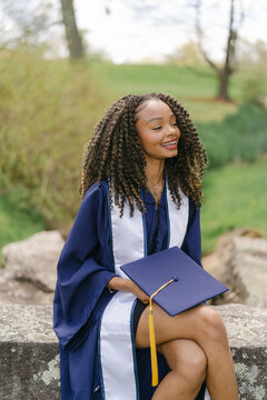 portrait of happy smiling college graduate 