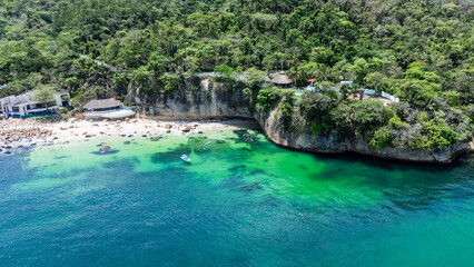 Fototapeta premium Turquoise Water Beach, Paredon Beach. Puerto Vallarta, Jalisco. Mexico
