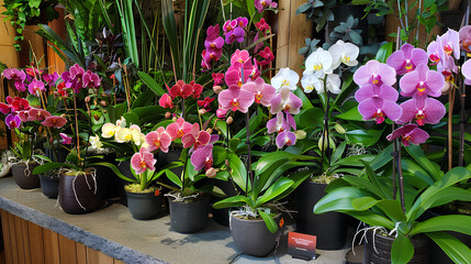 beautiful orchid plants with bright colors